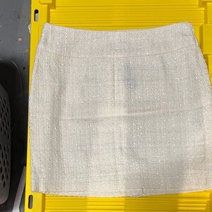 The Limited Cream Sparkle Tweed Mini Skirt
